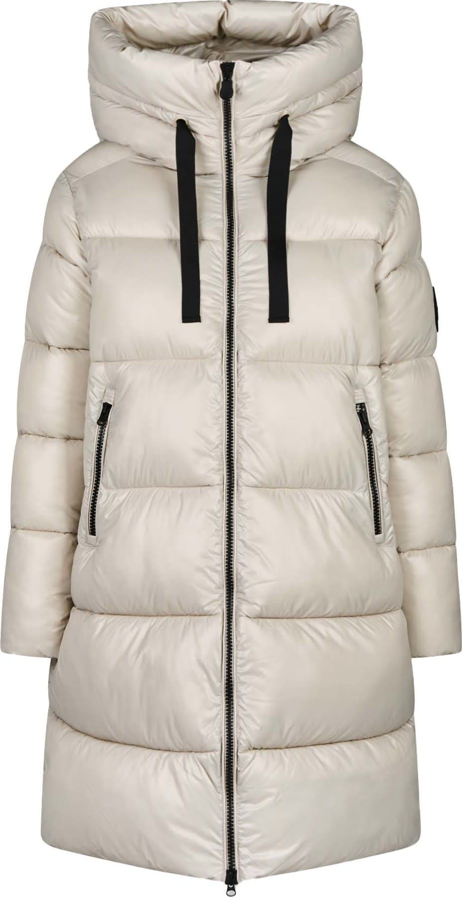 Save The Duck Save the Duck Women's Animal Free Long-Hooded Puffer Jacket Isabel Rainy Beige