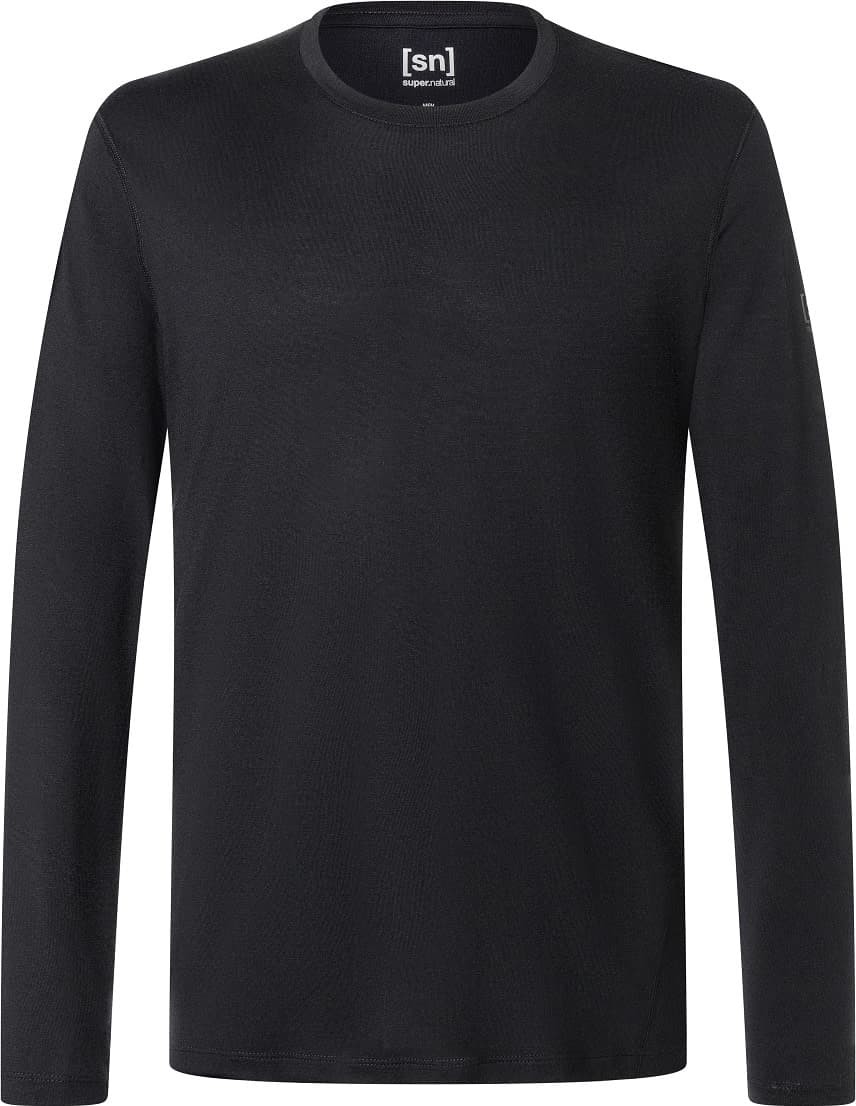 super.natural Men's Arctic230 Long Sleeve Jet Black