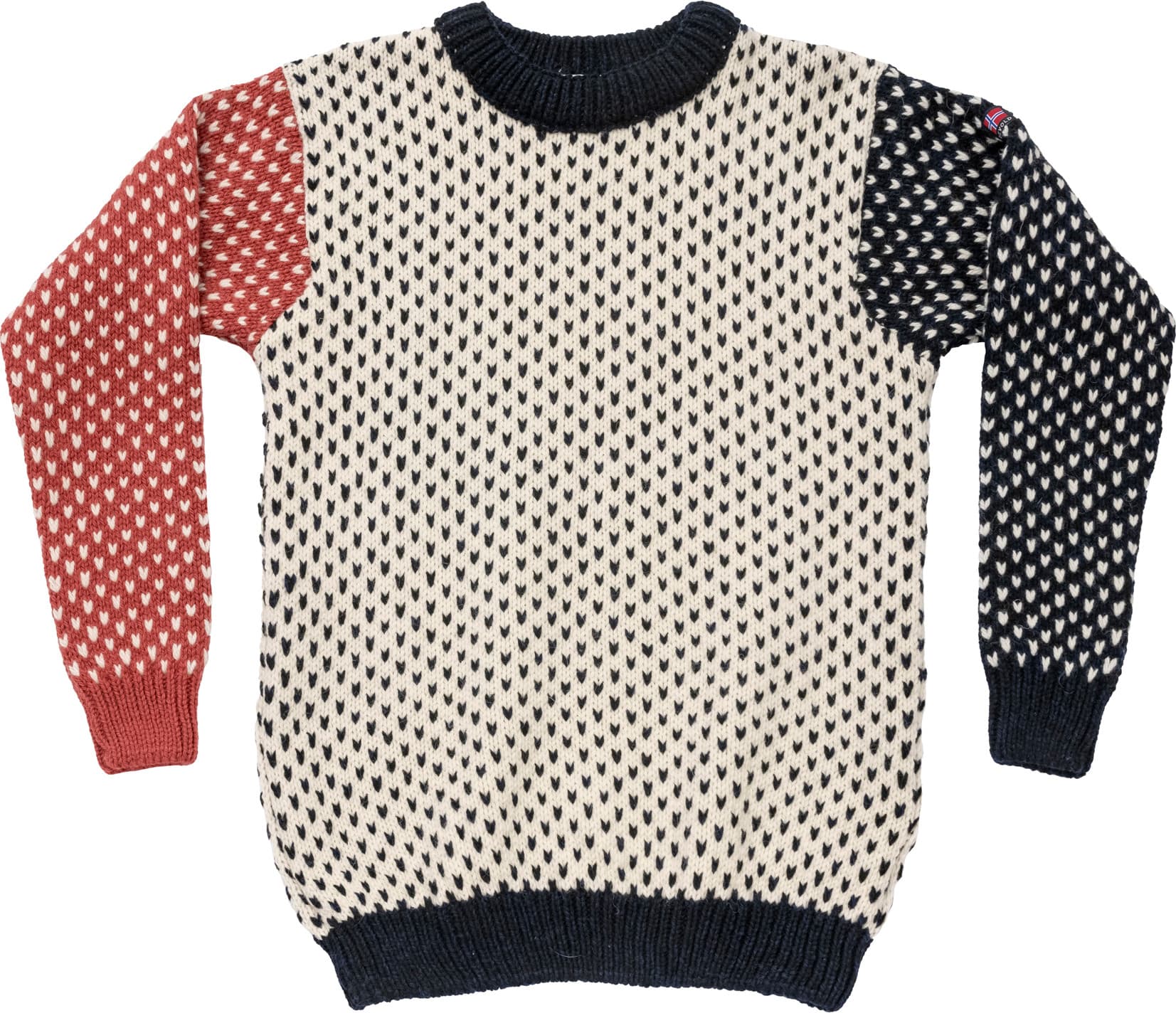 Devold Devold Unisex Nordsjø Wool Sweater Offwhite/Navy/Marsala