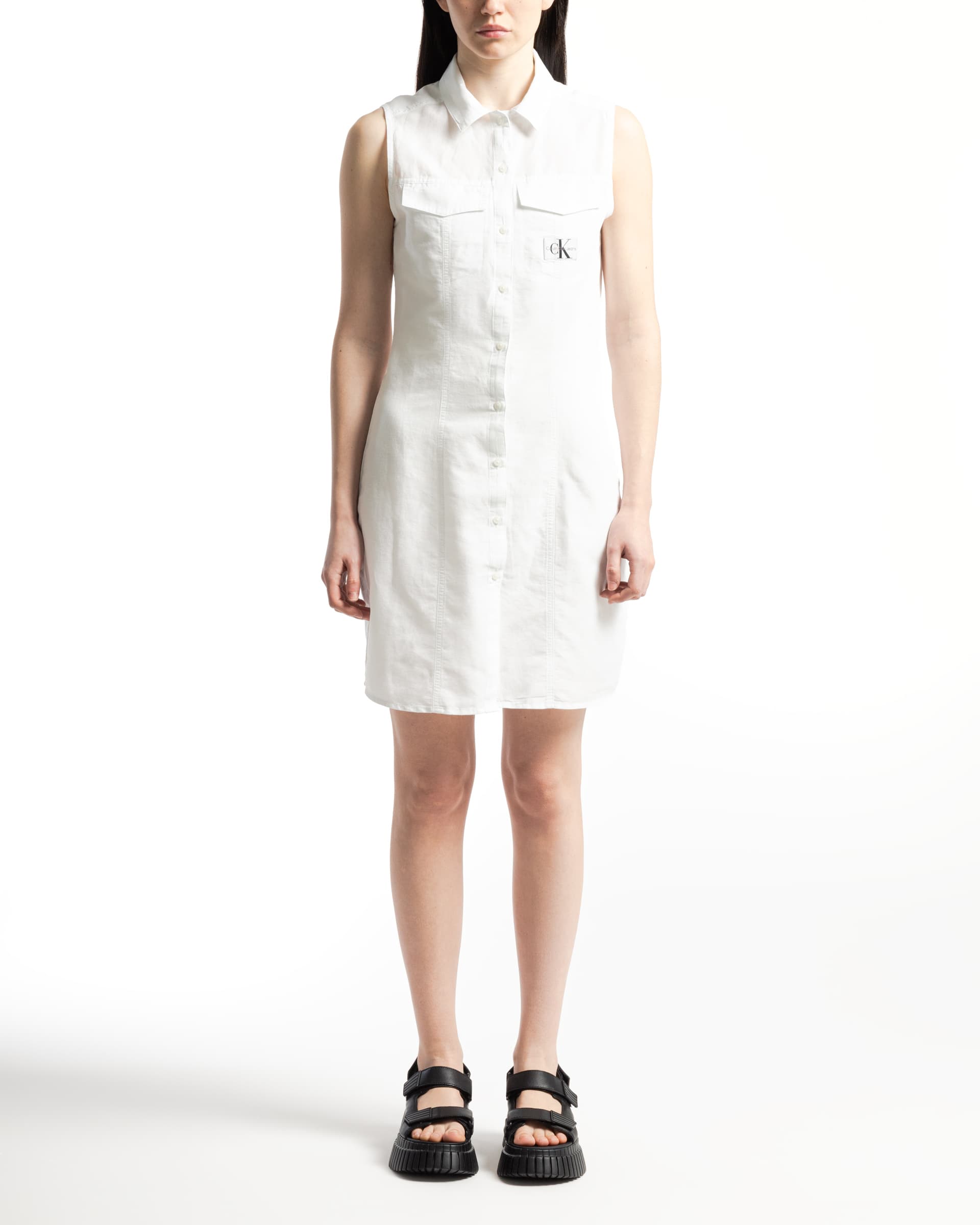 Calvin Klein Jeans Vestido camiseiro Calvin Klein Jeans J20J223690 Branco